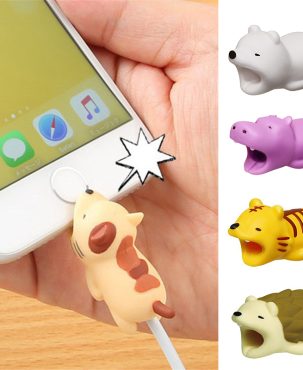 Cartoon Animal Cable Phone Charger Protector Soft Cord Accessories Bite Cute UK