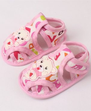 0-1 Years Old Summer New Cartoon Bear Baby's Shoes Cloth Soft Bottom Toddler Sandals Baby Shoes