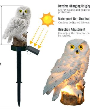 Solar Powered LED Lights Garden Owl Animal Pixie Lawn Lamps Ornament Waterproof Lamp Unique Christmas Lights Outdoor Solar Lamps