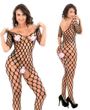 Sexy Babydoll Body Stocking Fishnet Crotchless Lingerie Underwear Stockings