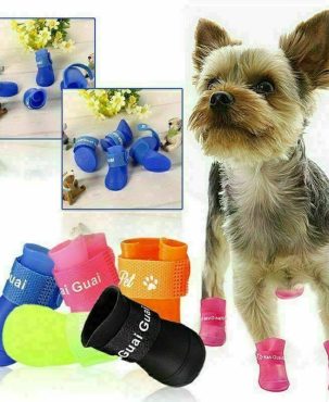 4 Pcs Pet Supplies Dog Cats Anti-Slip Waterproof Shoes Rain Boots Fashion