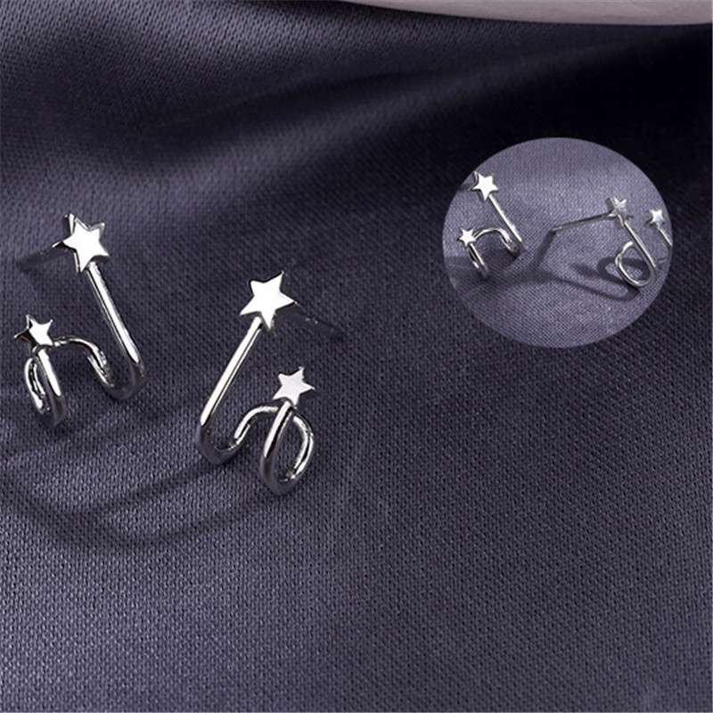 Shape Stars 925 Stud Earrings Womens Girls Jewellery Gift UK