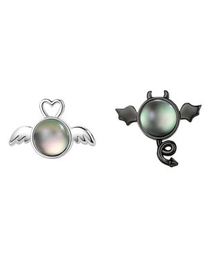 Trendy INS Angels and Demons Feminia Sleek Earring S925 Minimalist Inlaid Earrings Hot Sale Personalized Bella Anniversary Gift