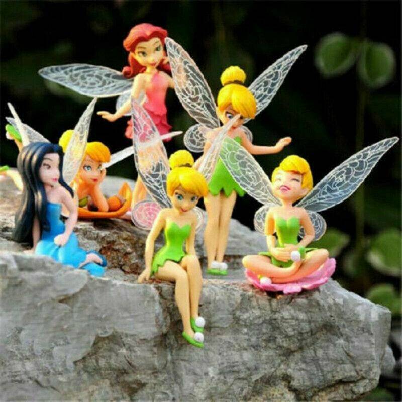 6Pcs Flower Pixie Fairy Gifts Miniature Decor Figurine Home Yard Ornament Garden