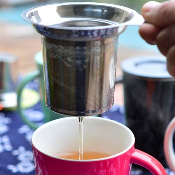 304 Stainless Steel Reusable Tea Infuser Tea Strainer Teapot Loose Tea Leaf Spice Tea Filter Kitchen Accessories Handle Clip