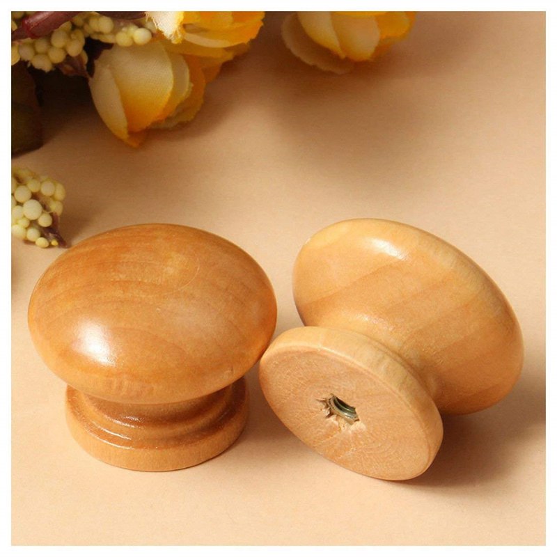 10Pcs Wooden Door Knob Cabinet Drawer Cupboard Furniture Pull Handle Kitchen