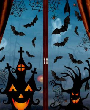 113Pcs Halloween Bat Spider Vinyl Stickers Window Decorations Spooky Party Kids