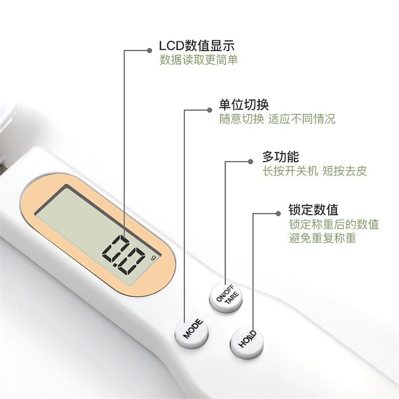 LCD Digital Kitchen Scale Electronic Cooking Food Weight Measuring Spoon 500g 0.1g Coffee Tea Sugar Spoon Scale Kitchen Tool - 图片 4