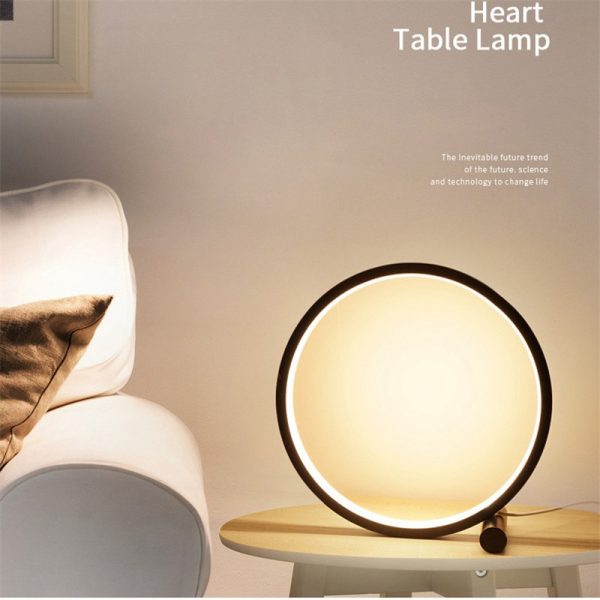25CM LED Table Lamp Bedroom Circular Desk Lamps For Living Room Black/White Dimmable Bedside Lamp Round Night Light Decoration - Image 4