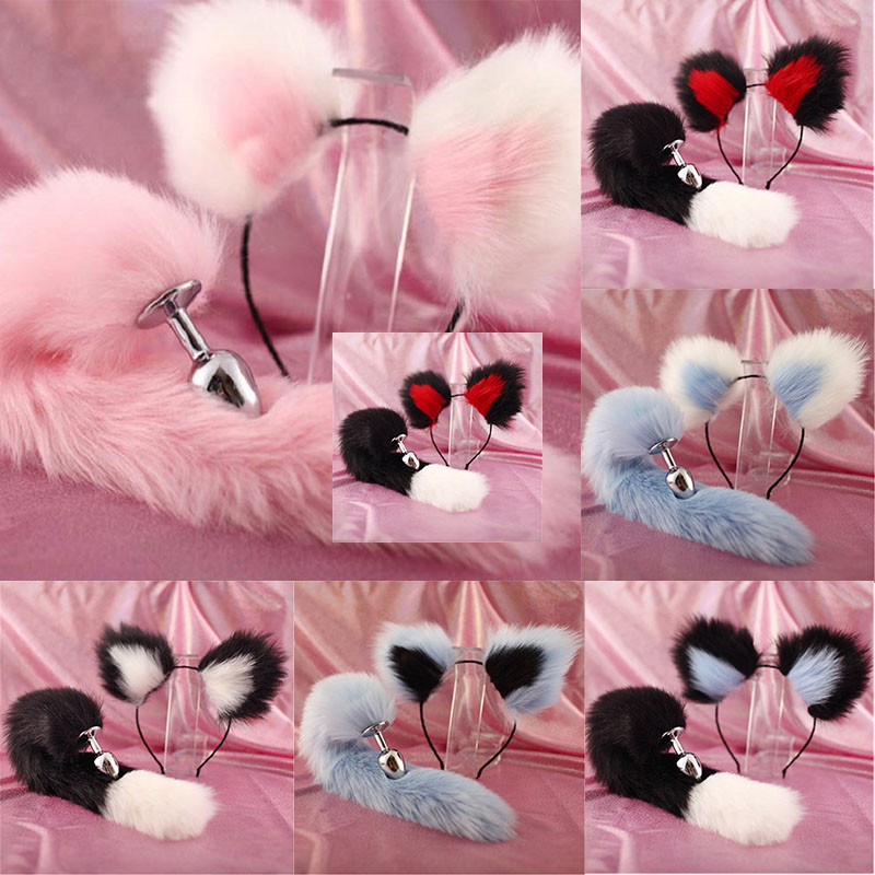 Cute ears Headbands with Fox / Rabbit Tail Metal Butt Anal Plug Erotic Cosplay Accessories Adult Sex Toys for Couples - Image 24