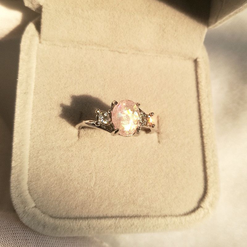 Wedding Engagement Rings Women's Oval Cut Fire Opal Ring Acces - 图片 3