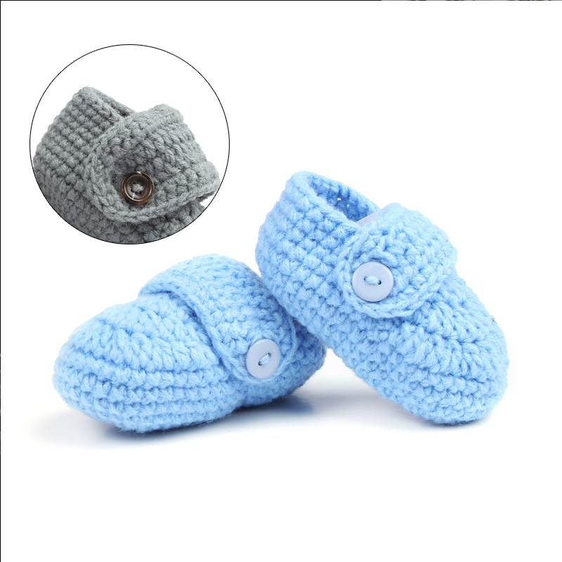 Fashion Comfortable Buckle Baby Shoes Handmade Knitting Crochet Booties Crib Walk Shoes for Infants Toddlers - Image 7