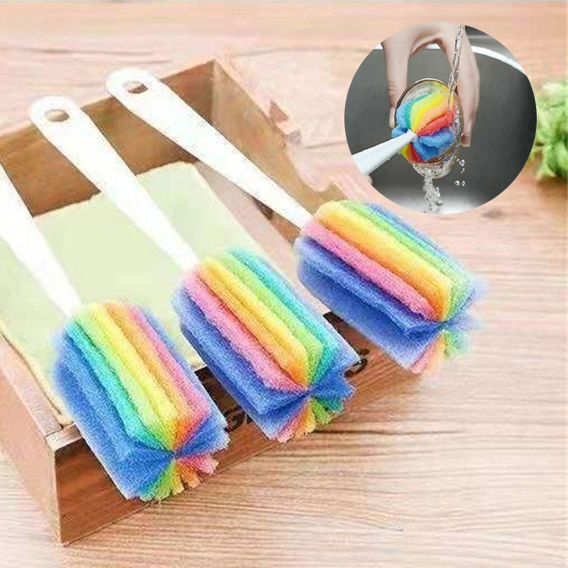 Kitchen Cleaning Tool Sponge Brush For Wineglass Bottle Coffee Tea Glass Cup - 图片 16