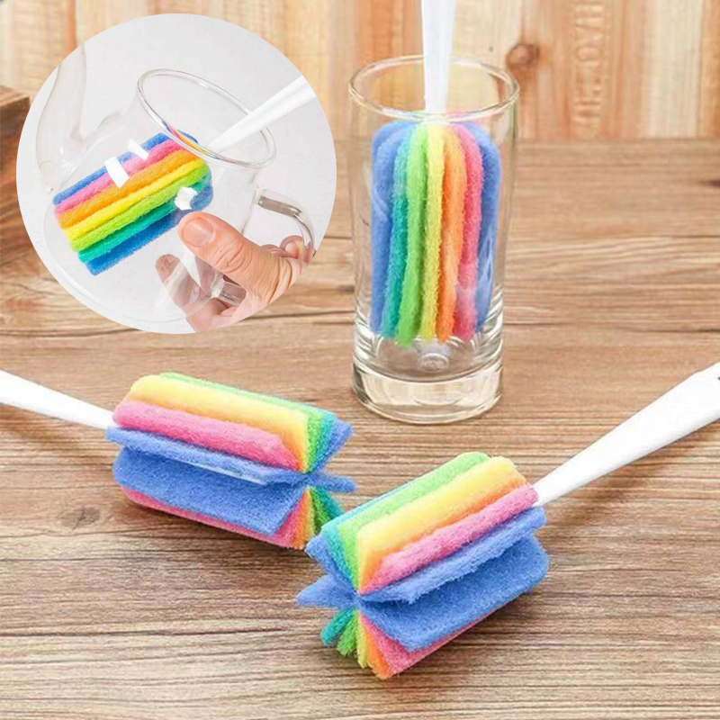 Kitchen Cleaning Tool Sponge Brush For Wineglass Bottle Coffee Tea Glass Cup - 图片 15