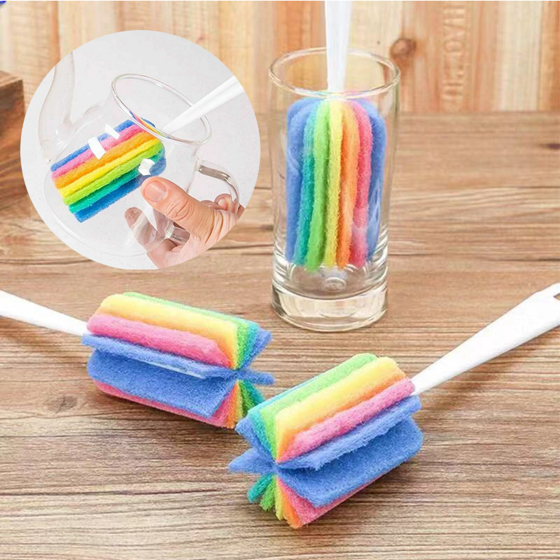 Kitchen Cleaning Tool Sponge Brush For Wineglass Bottle Coffee Tea Glass Cup - 图片 22