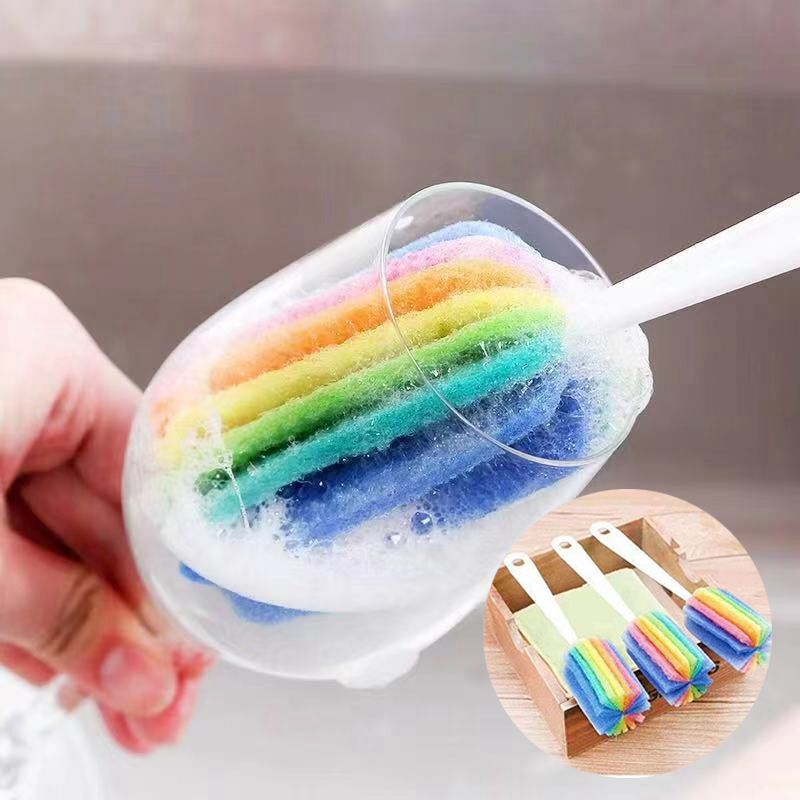 Kitchen Cleaning Tool Sponge Brush For Wineglass Bottle Coffee Tea Glass Cup - 图片 25