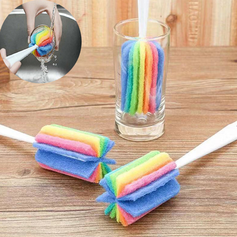 Kitchen Cleaning Tool Sponge Brush For Wineglass Bottle Coffee Tea Glass Cup - 图片 14