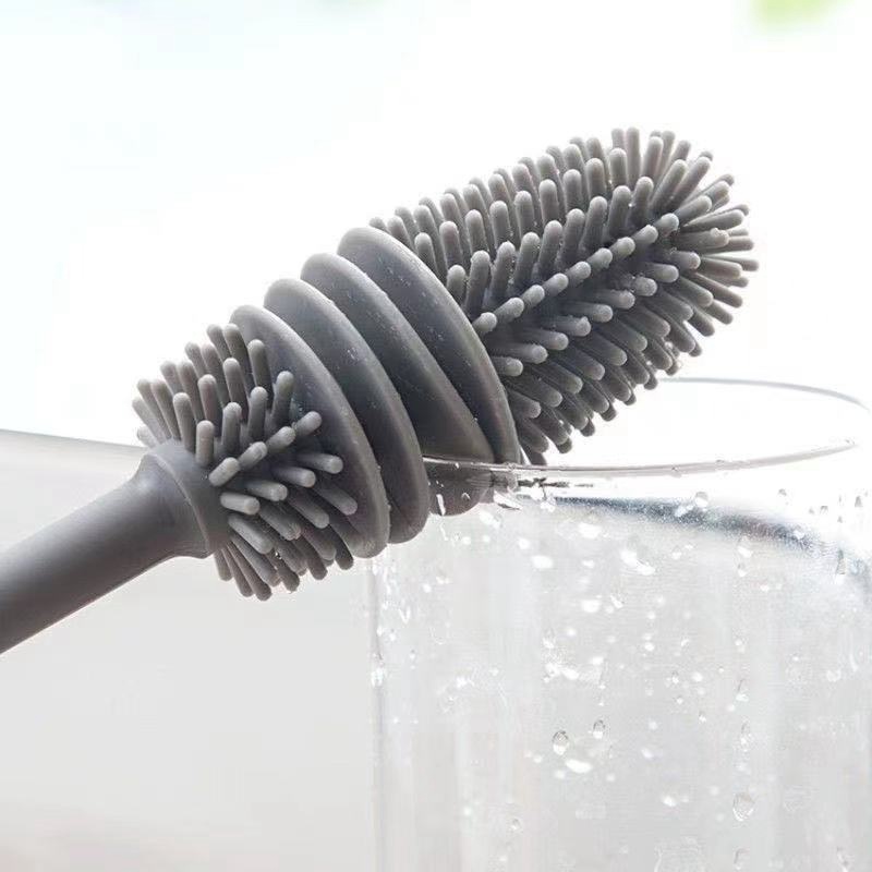 Silicone Bottle Brush Cup Scrubber Glass Cleaner Kitchen Cleaning Tool - 图片 5