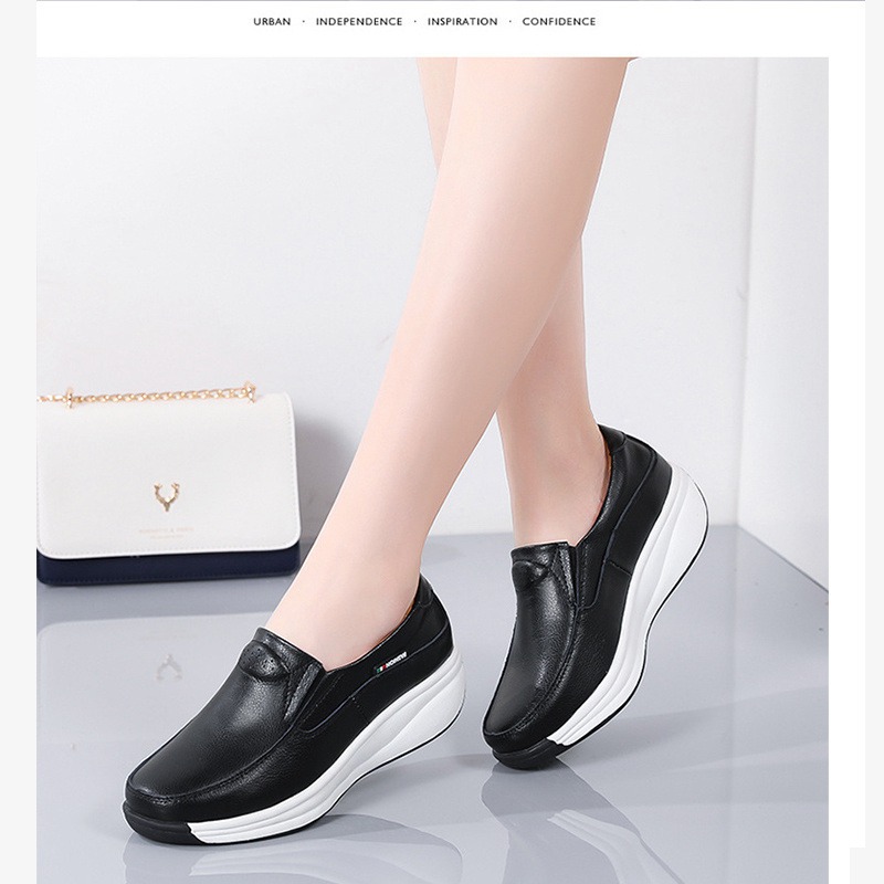 Cross-Border Platform Shoes for Women 2024 Spring and Summer New Slip-on Low-Cut Loafers Rocking Shoes Versatile Single-Layer Shoes Women - 图片 5