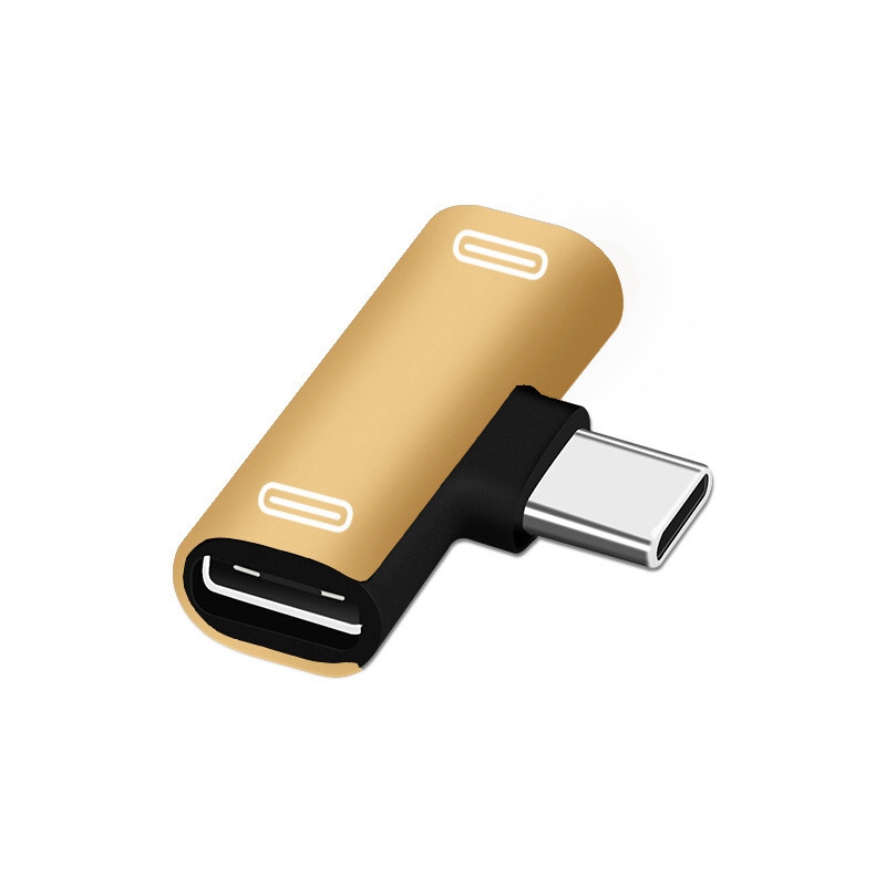 2 in1 Dual USB-C Type C Splitter Adapter to Headphone and Charger For Android - 图片 5
