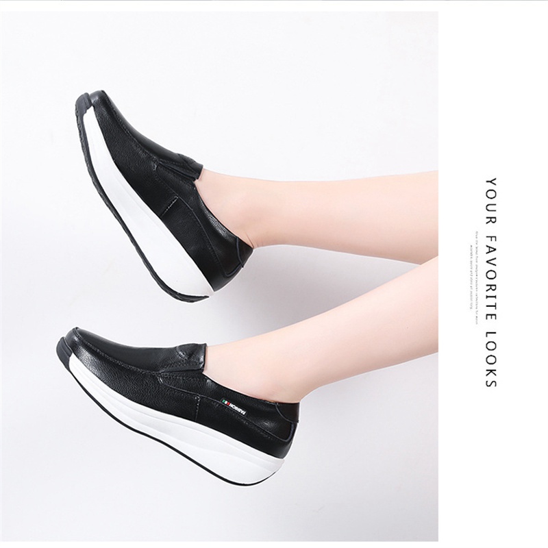 Cross-Border Platform Shoes for Women 2024 Spring and Summer New Slip-on Low-Cut Loafers Rocking Shoes Versatile Single-Layer Shoes Women - 图片 6