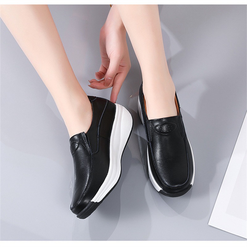 Cross-Border Platform Shoes for Women 2024 Spring and Summer New Slip-on Low-Cut Loafers Rocking Shoes Versatile Single-Layer Shoes Women - 图片 7