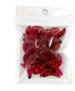 50Pcs Jelly Maggot Fly Fishing Wet Trout Lures Trout Flies 2.4cm 0.5g Outdoor