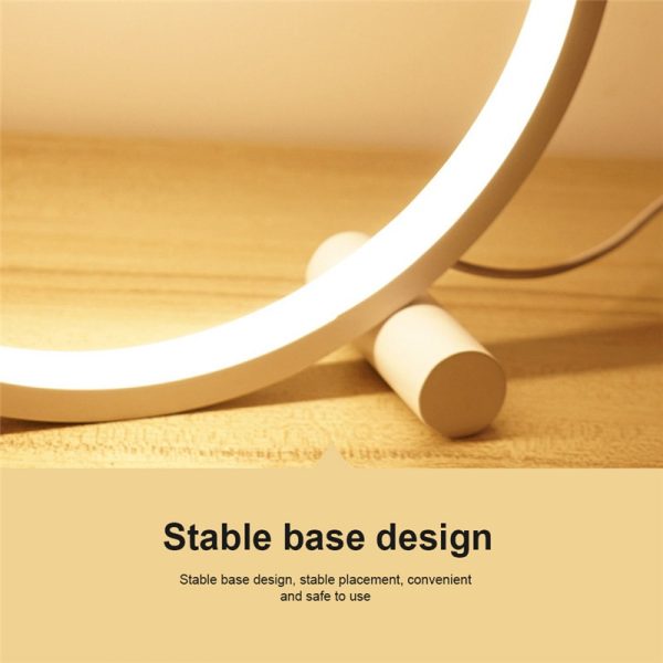 25CM LED Table Lamp Bedroom Circular Desk Lamps For Living Room Black/White Dimmable Bedside Lamp Round Night Light Decoration - Image 8