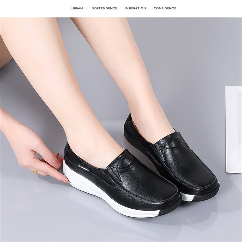Cross-Border Platform Shoes for Women 2024 Spring and Summer New Slip-on Low-Cut Loafers Rocking Shoes Versatile Single-Layer Shoes Women - 图片 8