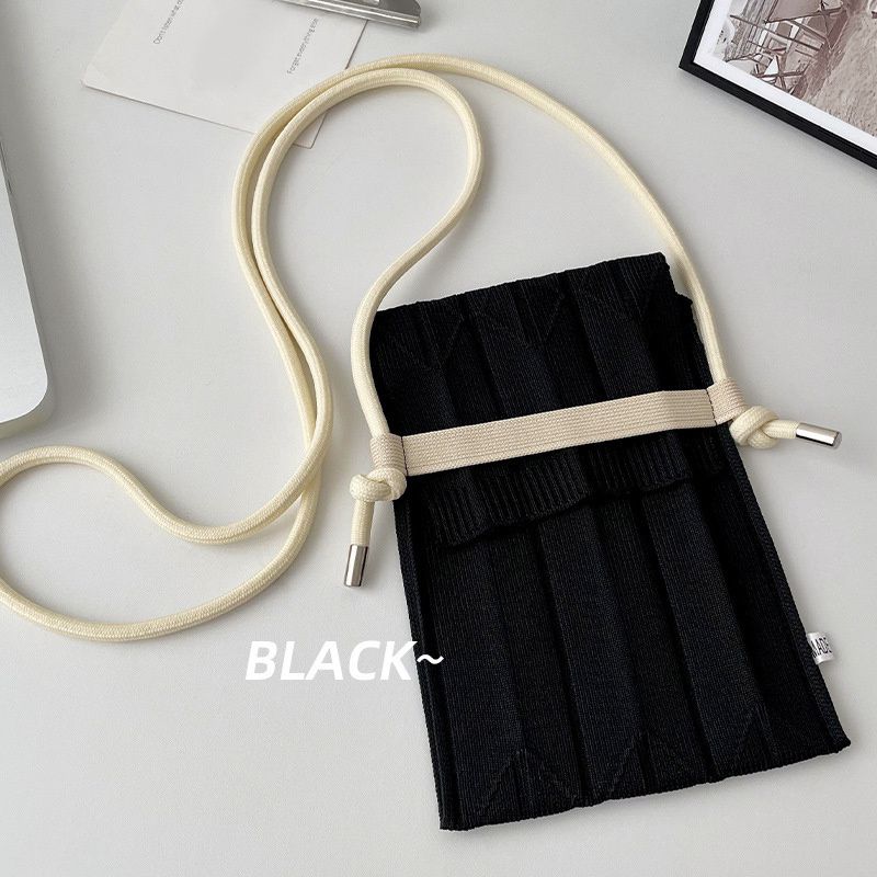Fashion Knitting Small Crossbody Bags Women Organ Pleated Mini Shoulder Messenger Bag Ladies Foldable Long Straps Phone Purse - 图片 8