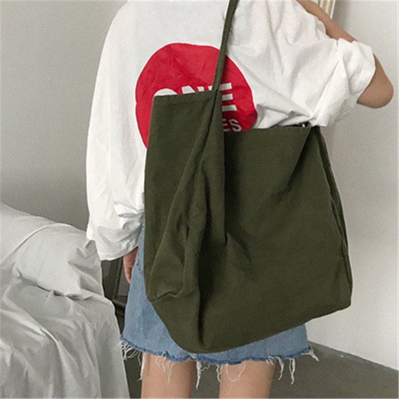 Large Capacity Women Lady Canvas Tote Shoulder Bags Durable Eco Shopping Handbag - 图片 9