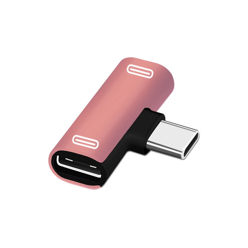2 in1 Dual USB-C Type C Splitter Adapter to Headphone and Charger For Android - 图片 8