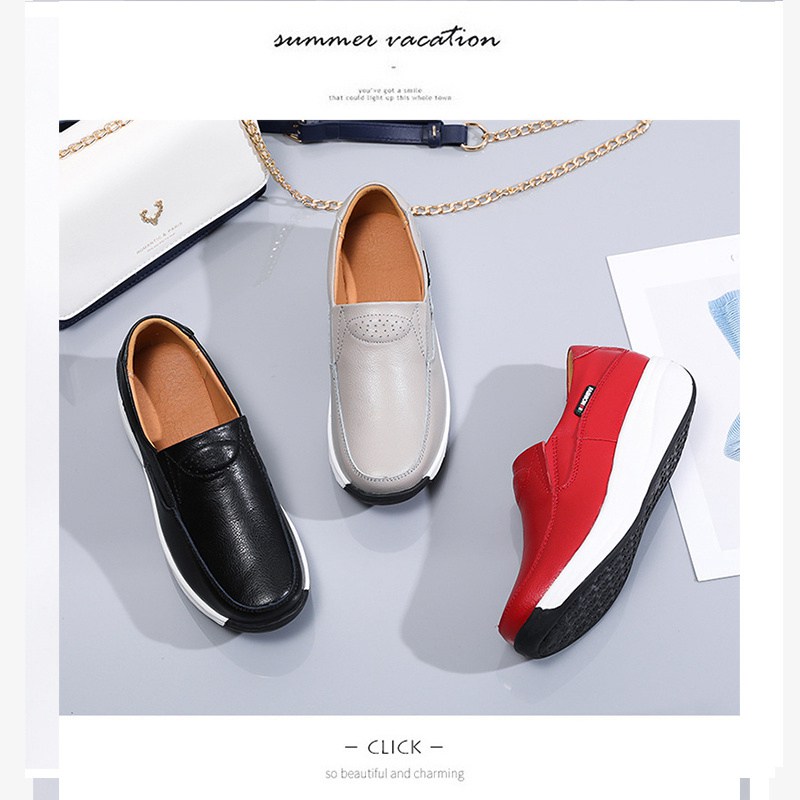 Cross-Border Platform Shoes for Women 2024 Spring and Summer New Slip-on Low-Cut Loafers Rocking Shoes Versatile Single-Layer Shoes Women - 图片 9