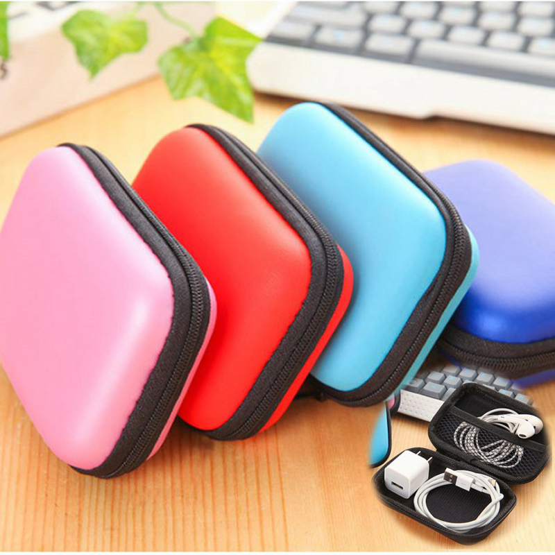 Headphones Storage Box USB Hard Case Earphone Bag Key Coin Bags Waterproof SD Card Cable Earbuds Holder Box round square shape - Image 7