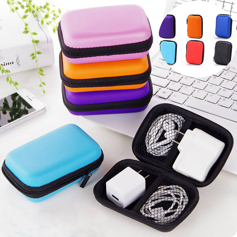 Headphones Storage Box USB Hard Case Earphone Bag Key Coin Bags Waterproof SD Card Cable Earbuds Holder Box round square shape - Image 10