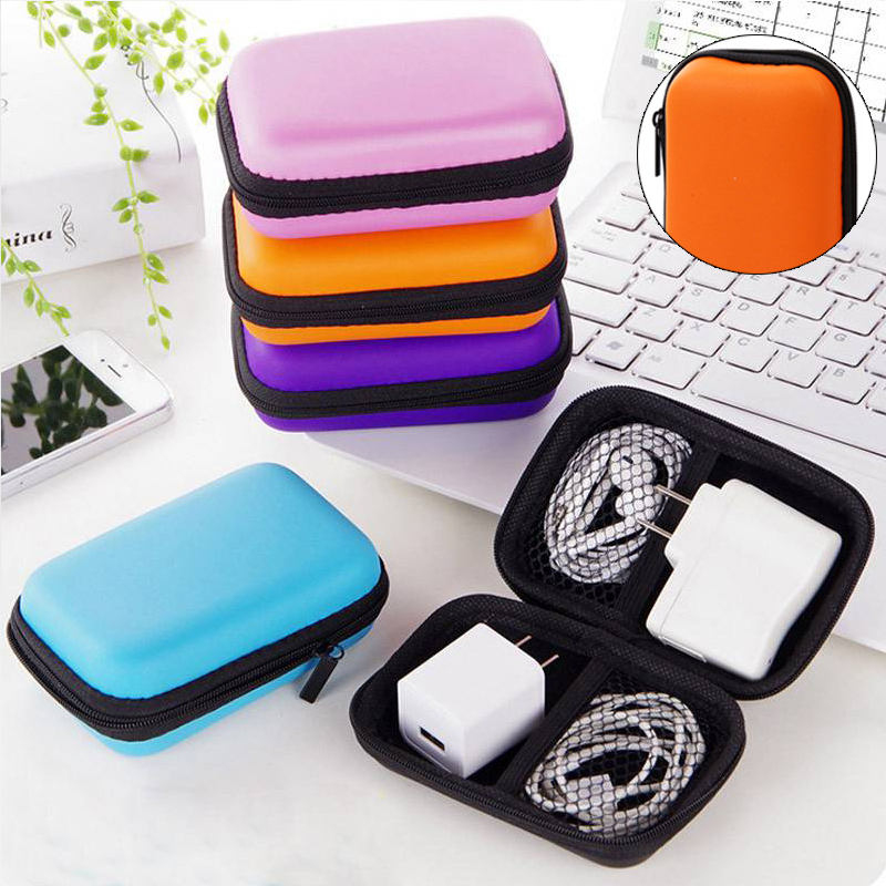 Headphones Storage Box USB Hard Case Earphone Bag Key Coin Bags Waterproof SD Card Cable Earbuds Holder Box round square shape - Image 8