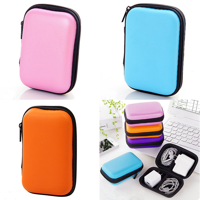 Headphones Storage Box USB Hard Case Earphone Bag Key Coin Bags Waterproof SD Card Cable Earbuds Holder Box round square shape - Image 11