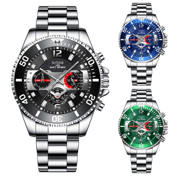 Classic Mens Steel Watches Luminous Waterproof Date Quartz Wrist Watch - Image 13