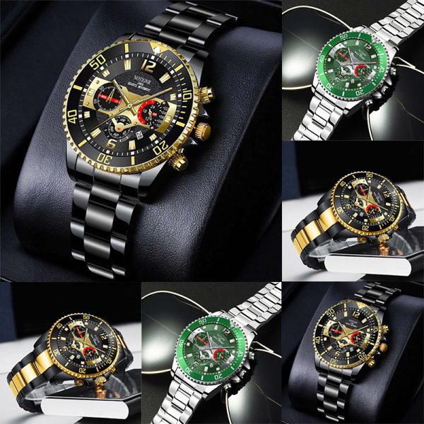 Classic Mens Steel Watches Luminous Waterproof Date Quartz Wrist Watch - Image 11