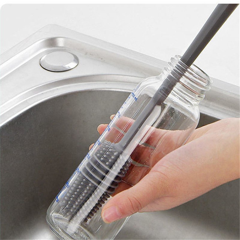 Silicone Bottle Brush Cup Scrubber Glass Cleaner Kitchen Cleaning Tool - 图片 6