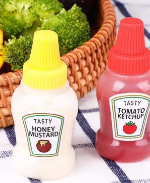 Kitchen Portable Seasoning Bottle Mini Ketchup Bottle Portable Small Pot Salad Soy Sauce Spray Bottle Ketchup Honey Mustard