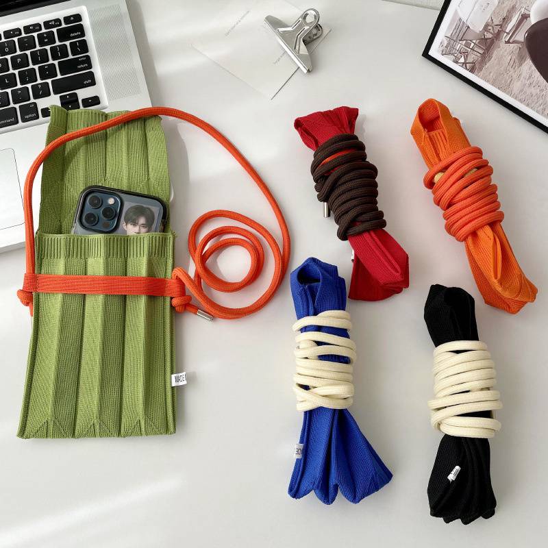 Fashion Knitting Small Crossbody Bags Women Organ Pleated Mini Shoulder Messenger Bag Ladies Foldable Long Straps Phone Purse - 图片 12