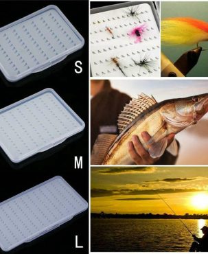 Outdoor Foam Fly Lures Bait Hook Box Fishing Bait Storage Box