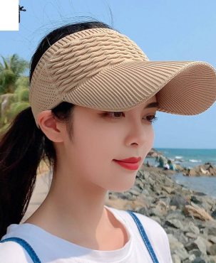 8010 Topless Hat Female Korean Spring and Summer Outdoor Sports Peaked Cap No Top Student Sun Hat Sun-Shade Sun Protection Hat