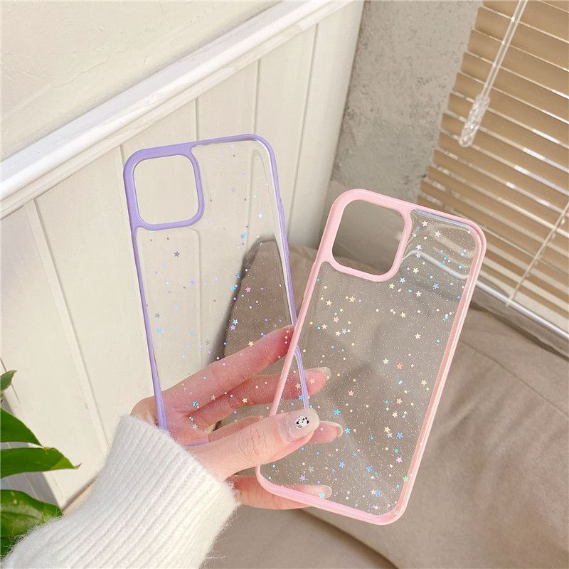 STAR GLITTER Case For iPhone 13 12 11 Pro Max 7 XR X Clear Bling Phone Cover - Image 5
