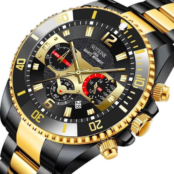 Classic Mens Steel Watches Luminous Waterproof Date Quartz Wrist Watch - Image 2