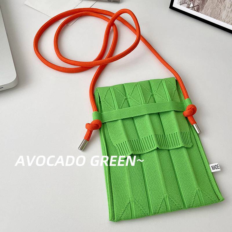 Fashion Knitting Small Crossbody Bags Women Organ Pleated Mini Shoulder Messenger Bag Ladies Foldable Long Straps Phone Purse - 图片 17