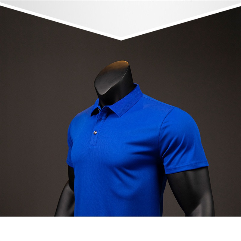 Short-Sleeved T-shirt Polo Solid Color Sports Quick-Drying Half Sleeve Polo Shirt Men's Clothing Factory Wholesale Advertising Shirt Printed Logo - Image 8