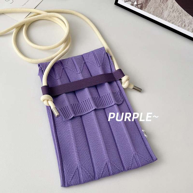 Fashion Knitting Small Crossbody Bags Women Organ Pleated Mini Shoulder Messenger Bag Ladies Foldable Long Straps Phone Purse - 图片 18