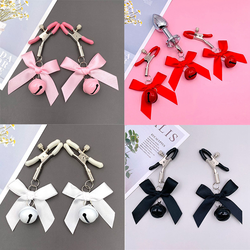 Pink And Black Woman Sexy Adjustable Nipple Clamp Breast Small Bell Adult Fetish Flirting Teasing Sex Toys For Couples - Image 13